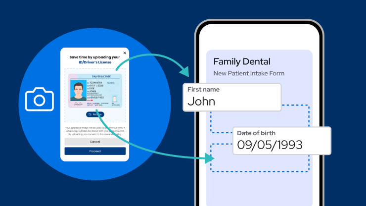 ID card scanning feature interface